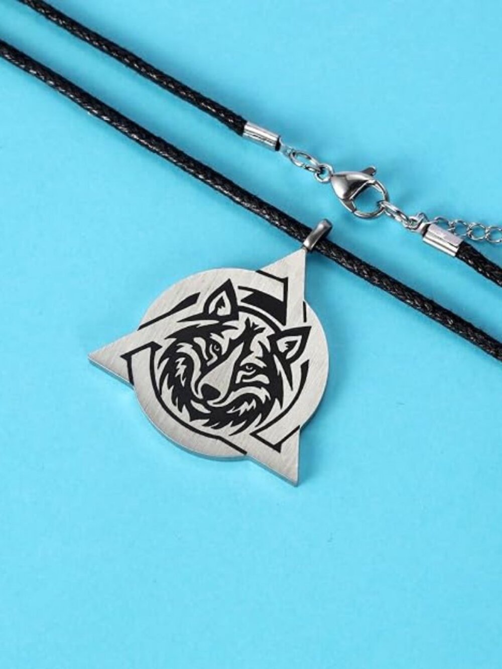 Therian Necklace - Stainless Steel Therian Pride Symbol Necklace with Fox, Wolf
